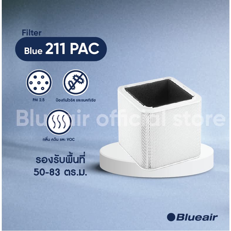 Blueair ไส้กรองอากาศ Blue Pure 211 แบบ Particle & Carbon เน้นกรองฝุ่น และ กลิ่น (ไม่สามารถใช้กับรุ่น Blue 3610)